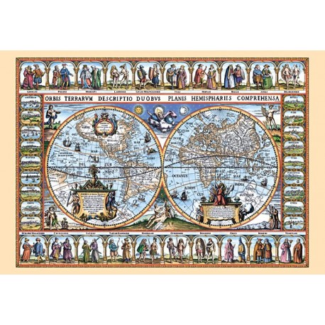 Старинна карта на света от 1639 г. 
