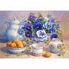 Пъзел - Apricot and Blue Pansies